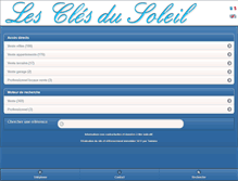 Tablet Screenshot of lesclesdusoleil.net